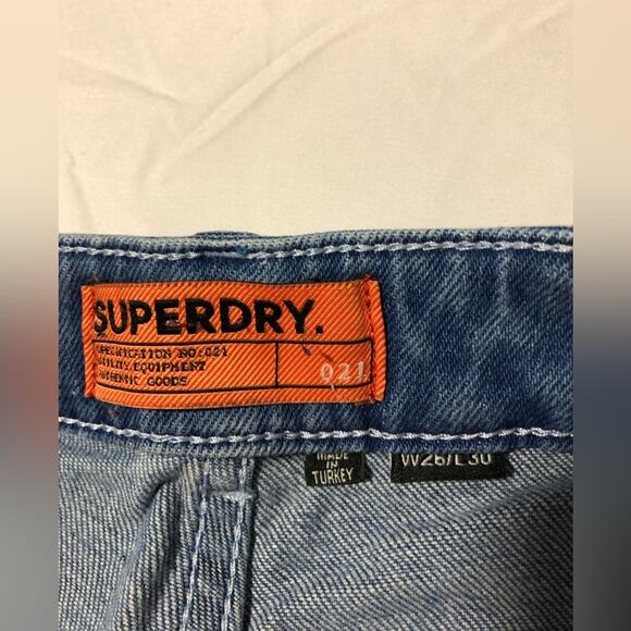 Superdry womens 26 wide leg cargo utility cropped jeans baggy pockets light wash - Picture 5 of 15